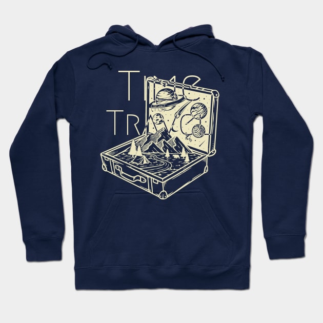 Time (to) Travel - Surrealistic Traveller Artwork Hoodie by Unelmoija
